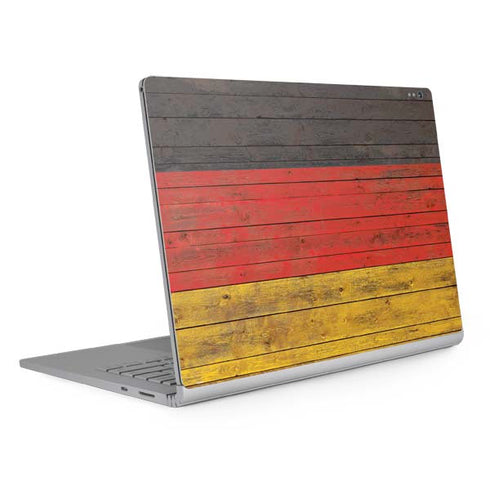 German Flag Dark Wood Surface Book 2 13.5in Skin